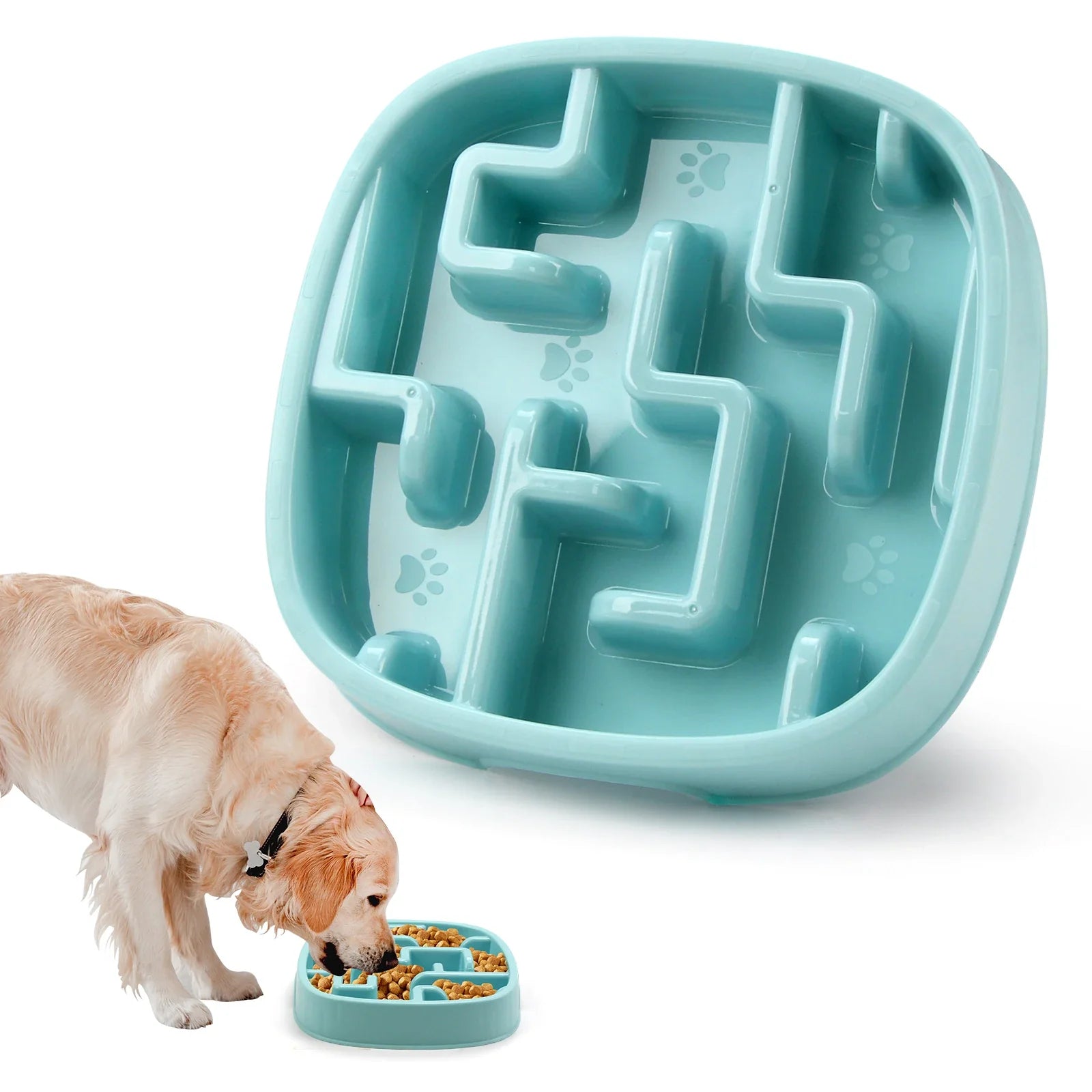 Pet Dog Slow Feeder Bowl Fun Non Slip Anti-Gulping Slower Food Feeding Dishes Eco Dog Bowl for Small Medium Large Dogs Puppy