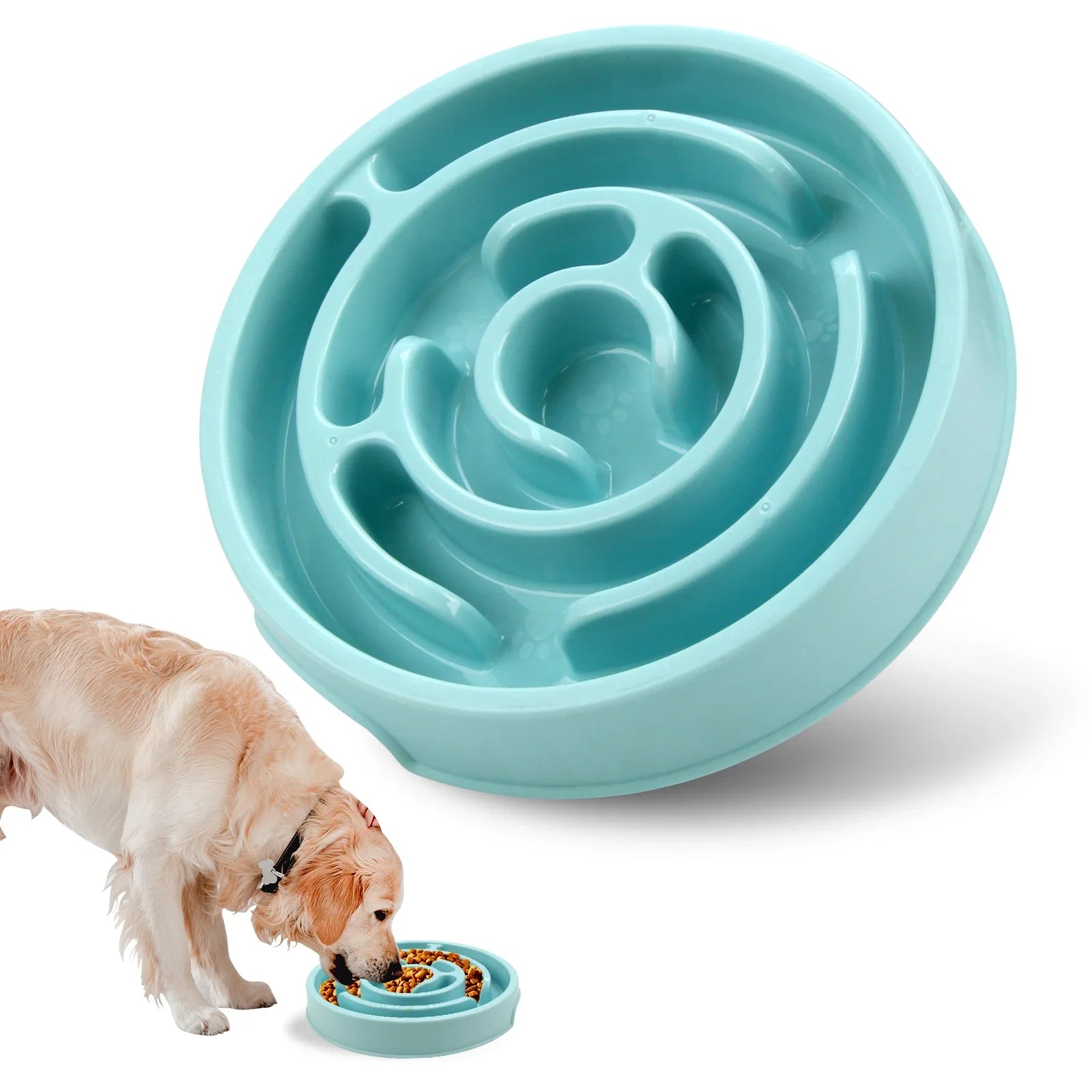 Pet Dog Slow Feeder Bowl Fun Non Slip Anti-Gulping Slower Food Feeding Dishes Eco Dog Bowl for Small Medium Large Dogs Puppy